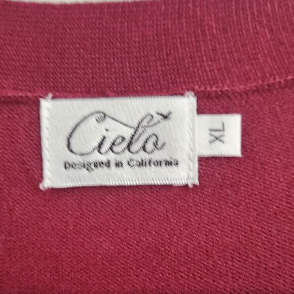 Cielo Red Button Down Cardigan Sweater - Women's XL - Picture 3 of 4